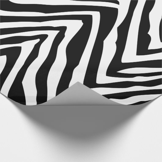 Zwarte en witte Zebra Stripes — Dierlijke afdruk Cadeaupapier (Hoek)