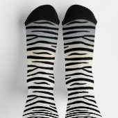 Zwarte en witte Zebra Stripes Exotic Animal Print Sokken (Top)