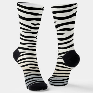 Zwarte en witte Zebra Stripes Exotic Animal Print Sokken