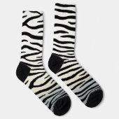 Zwarte en witte Zebra Stripes Exotic Animal Print Sokken (Rechts)