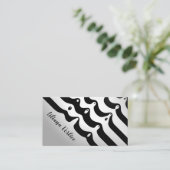 Zwarte en witte Zebra Stripes Makeup Visitekaartje (Staand voorkant)