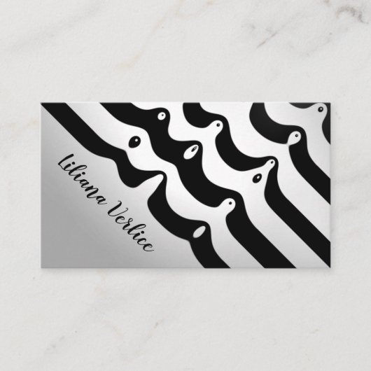 Zwarte en witte Zebra Stripes Makeup Visitekaartje (Voorkant)