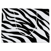 Zwarte en witte Zebra Stripes Pattern Gift Bag Groot Cadeauzakje (Achterkant)