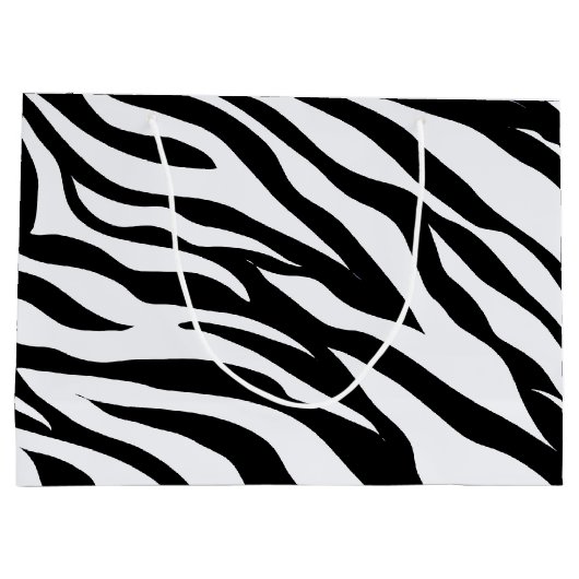 Zwarte en witte Zebra Stripes Pattern Gift Bag Groot Cadeauzakje (Achterkant)