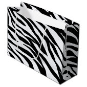 Zwarte en witte Zebra Stripes Pattern Gift Bag Groot Cadeauzakje (Voorkant Gekanteld)