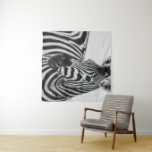 ZWARTE EN WITTE ZEBRA WANDKLEED (In Situ (horizontaal))