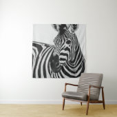 ZWARTE EN WITTE ZEBRA WANDKLEED (In situ)