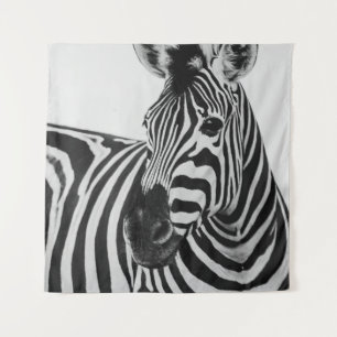 ZWARTE EN WITTE ZEBRA WANDKLEED