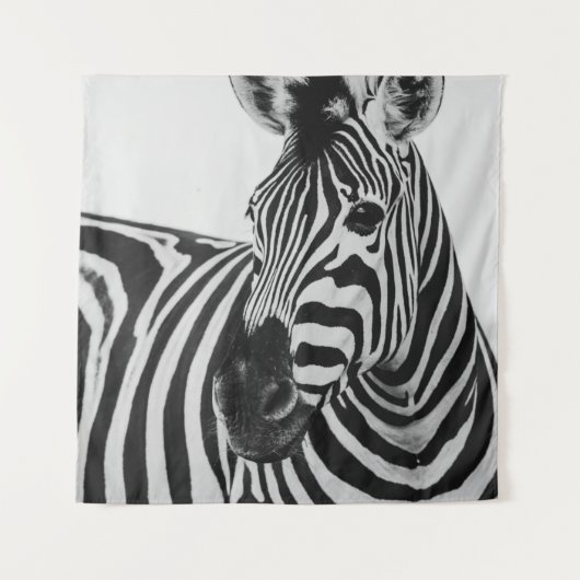 ZWARTE EN WITTE ZEBRA WANDKLEED (Voorkant)