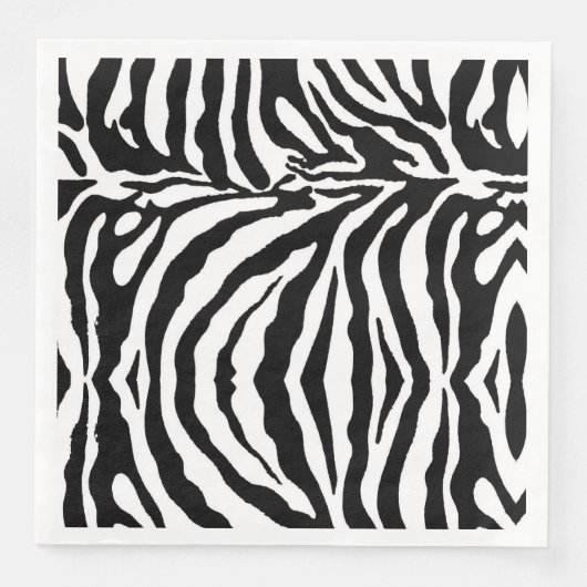 Zwarte en witte zebrapatroon, safari dieren servet (Voorkant)