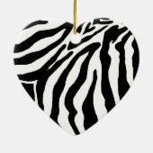 Zwarte en witte Zebra's kerstversiering afdrukken Keramisch Ornament (Achterkant)