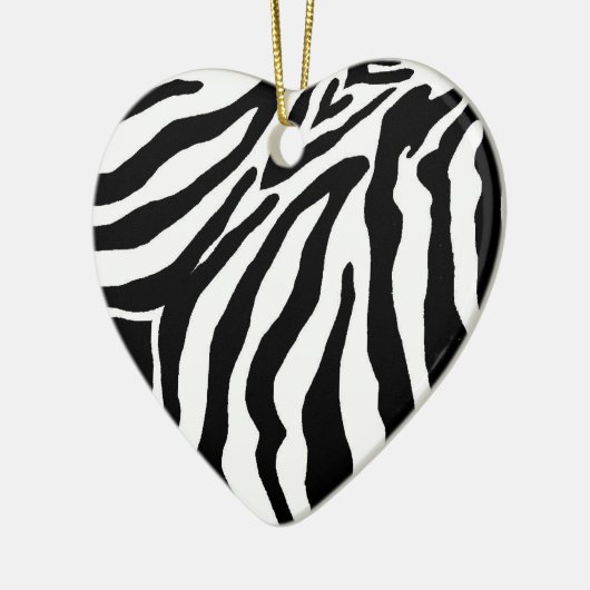 Zwarte en witte Zebra's kerstversiering afdrukken Keramisch Ornament (Links)