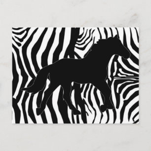 Zwarte en witte zebrastrepen briefkaart