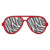Zwarte en witte Zebrastripes Aviator Zonnebril (Voorkant)
