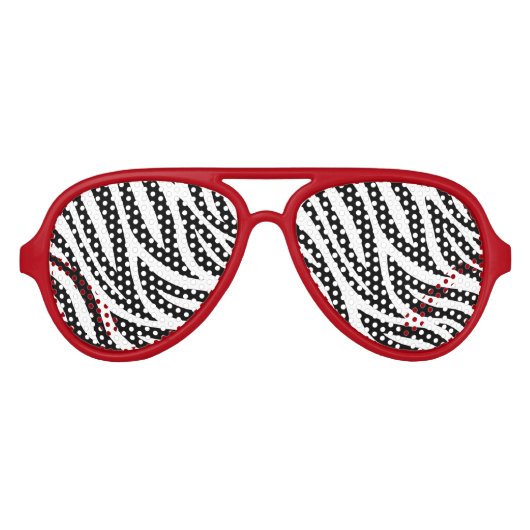 Zwarte en witte Zebrastripes Aviator Zonnebril (Voorkant)