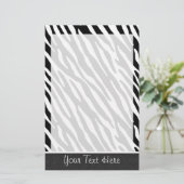 Zwarte en witte zebrastripes briefpapier (Staand voorkant)