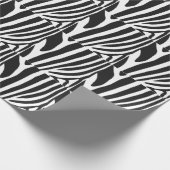 Zwarte en witte Zebrastripes Cadeaupapier (Hoek)