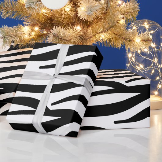 Zwarte en witte Zebrastripes Cadeaupapier (Feestdagen)