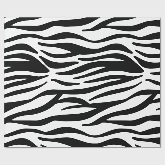 Zwarte en witte Zebrastripes Cadeaupapier (Vlak)