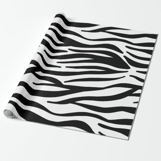 Zwarte en witte Zebrastripes Cadeaupapier (Uitgerold)