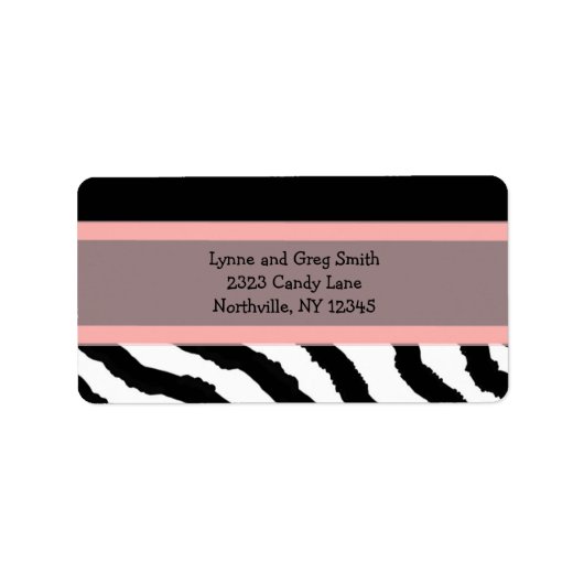 Zwarte en witte Zebrastripes Etiket (Voorkant)