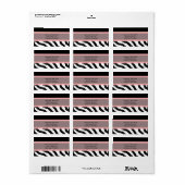 Zwarte en witte Zebrastripes Etiket (Full Sheet)