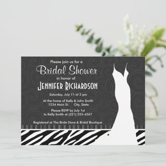 Zwarte en witte zebrastripes kaart (Staand voorkant)