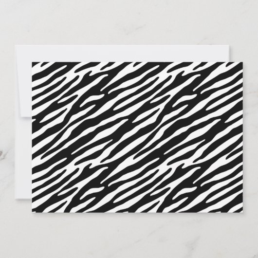 Zwarte en witte zebrastripes kaart (Achterkant)