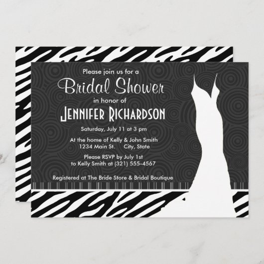 Zwarte en witte zebrastripes kaart (Voorkant / Achterkant)