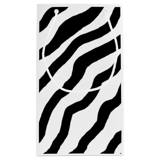 Zwarte en witte Zebrastripes Klein Cadeauzakje (Achterkant)