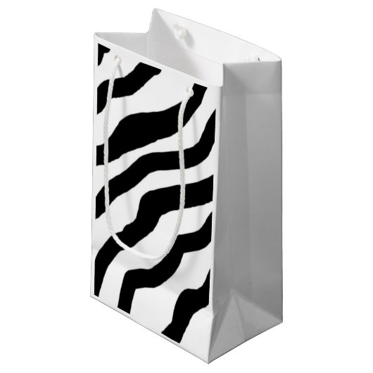 Zwarte en witte Zebrastripes Klein Cadeauzakje (Voorkant Gekanteld)