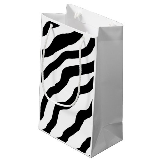 Zwarte en witte Zebrastripes Klein Cadeauzakje (Achterkant Gekanteld)