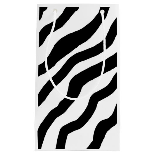 Zwarte en witte Zebrastripes Klein Cadeauzakje (Voorkant)