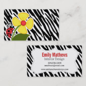 Zwarte en witte Zebrastripes; Ladybugs Visitekaartje (Voorkant / Achterkant)