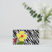 Zwarte en witte Zebrastripes; Ladybugs Visitekaartje (Staand voorkant)