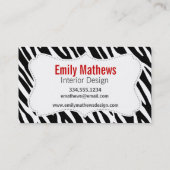 Zwarte en witte Zebrastripes; Ladybugs Visitekaartje (Achterkant)