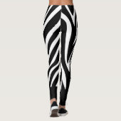Zwarte en witte zebrastripes met vaste vaste vaste leggings (Achterkant)