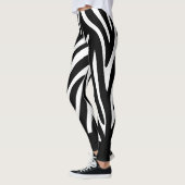 Zwarte en witte zebrastripes met vaste vaste vaste leggings (Links)