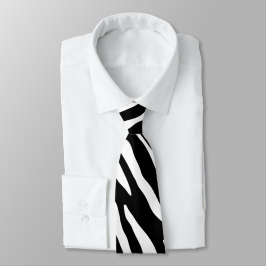 Zwarte en witte zebrastripes stropdas (Gebonden)