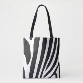 Zwarte en witte Zebrastripes Tote Bag
