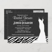 Zwarte en witte zebrastripes uitnodiging briefkaart (Voorkant / Achterkant)