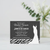Zwarte en witte zebrastripes uitnodiging briefkaart (Staand voorkant)