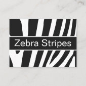Zwarte en witte Zebrastripes Visitekaartje (Voorkant)
