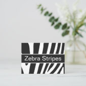 Zwarte en witte Zebrastripes Visitekaartje (Staand voorkant)