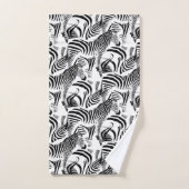 Zwarte en witte zebrastrips, handdoekset bad handdoek (Handdoek)