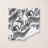Zwarte en witte zebrastrips, handdoekset bad handdoek (Wasdoekje)