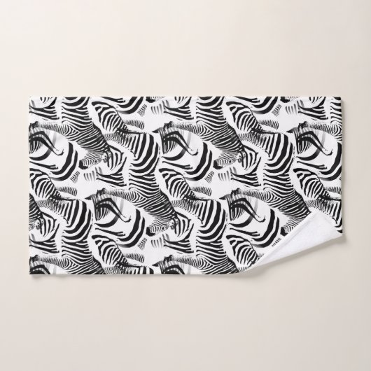 Zwarte en witte zebrastrips, handdoekset bad handdoek (Handdoek)