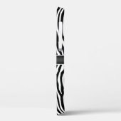 Zwarte en witte zebrastrips met naamplaat Case-Mate iPhone case (Achterkant / Links)
