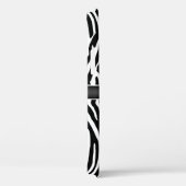 Zwarte en witte zebrastrips met naamplaat Case-Mate iPhone case (Achterkant / Rechts)