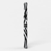 Zwarte en witte zebrastrips met naamplaat Case-Mate iPhone case (Achterkant/rechts)